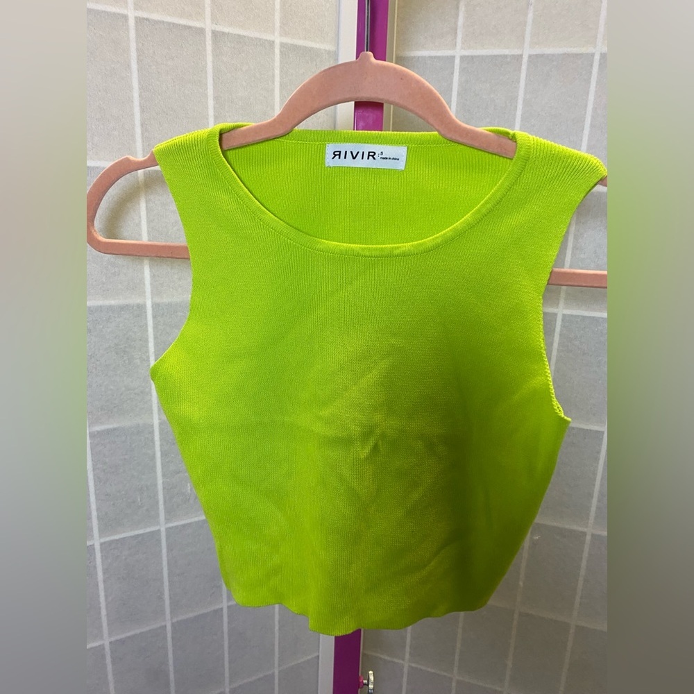 RIVIR's Neon Green Knit Sweater